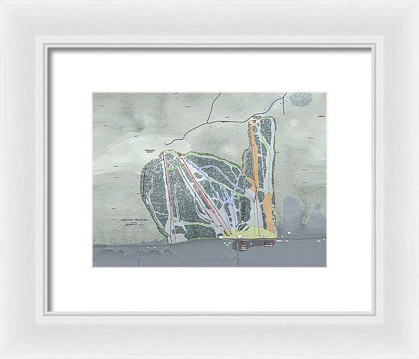 Labrador Mountain Ski Trail Map - Framed Print - Powderaddicts