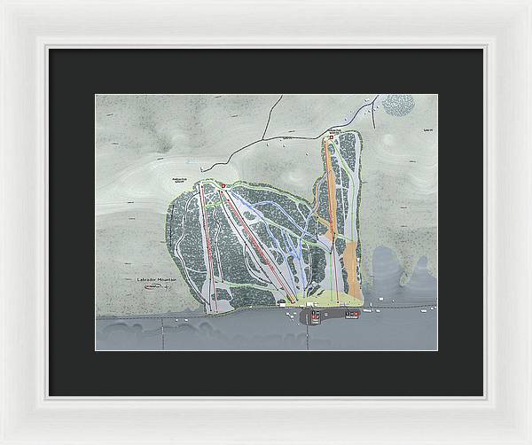 Labrador Mountain Ski Trail Map - Framed Print - Powderaddicts