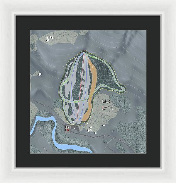 Lake City Ski Trail Map - Framed Print - Powderaddicts