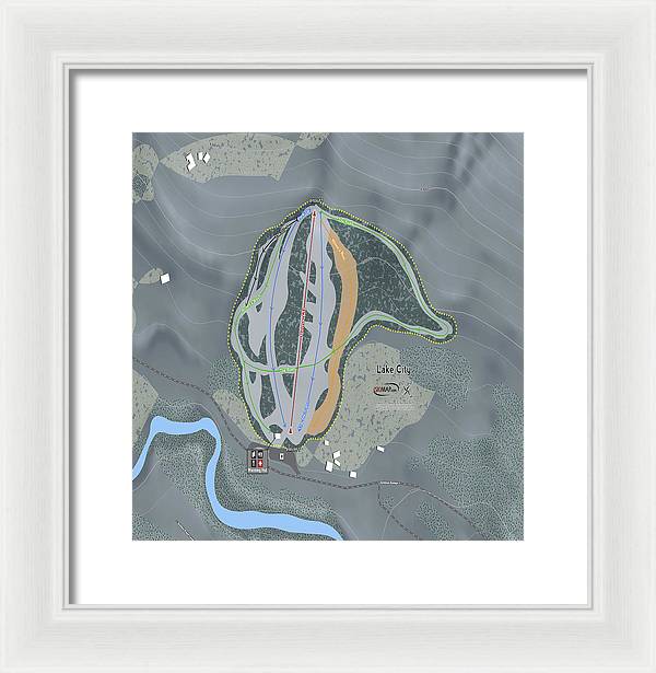 Lake City Ski Trail Map - Framed Print - Powderaddicts