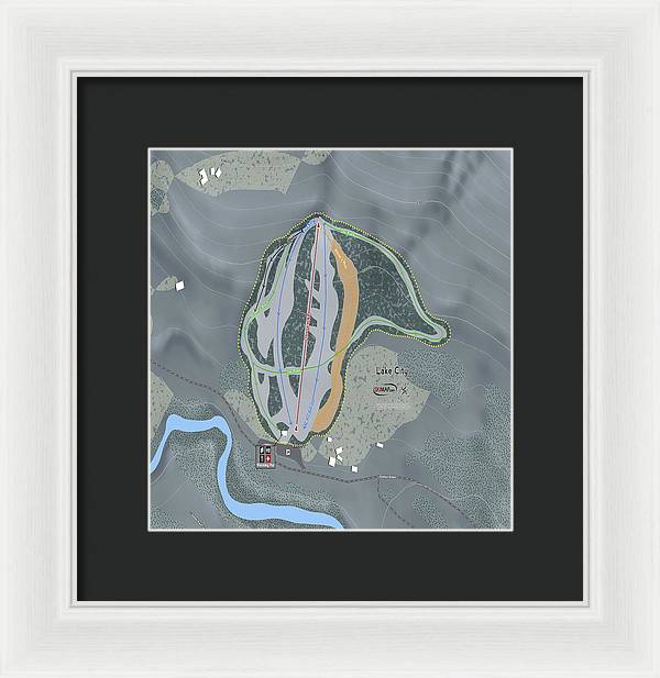 Lake City Ski Trail Map - Framed Print - Powderaddicts