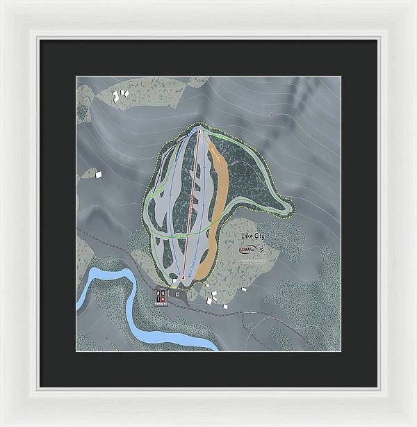 Lake City Ski Trail Map - Framed Print - Powderaddicts