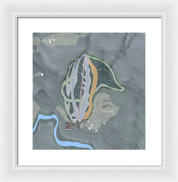 Lake City Ski Trail Map - Framed Print - Powderaddicts