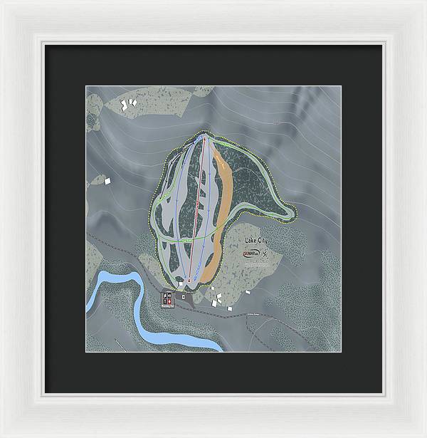 Lake City Ski Trail Map - Framed Print - Powderaddicts