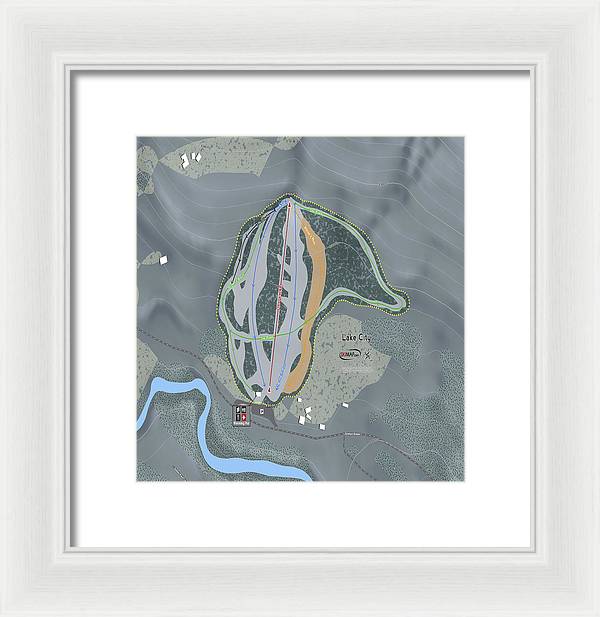 Lake City Ski Trail Map - Framed Print - Powderaddicts