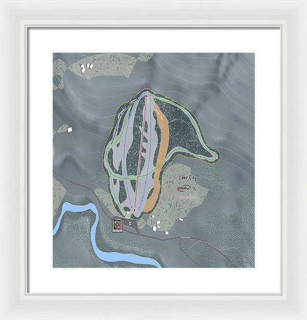 Lake City Ski Trail Map - Framed Print - Powderaddicts