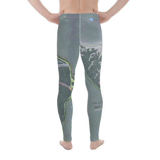 Lake Louise, Alberta Ski Trail Map Men's Base Layer Bottom - Powderaddicts