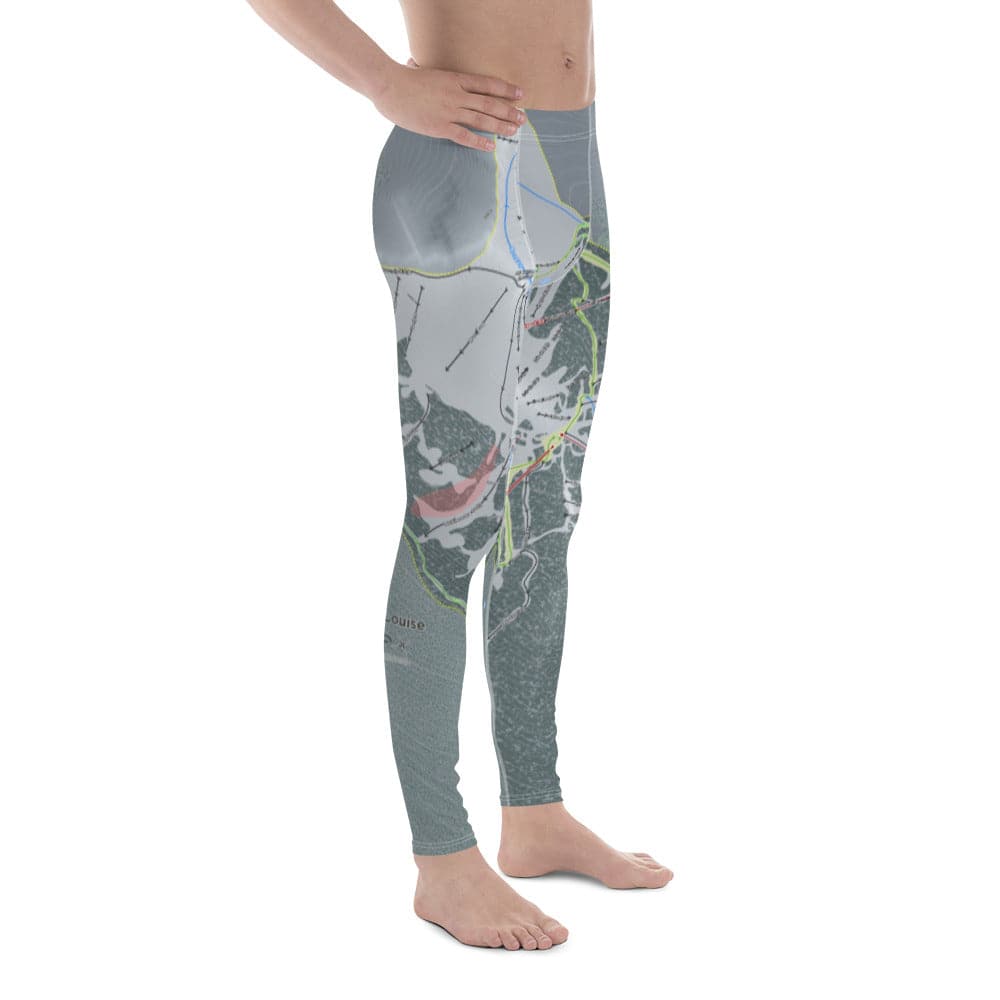 Lake Louise, Alberta Ski Trail Map Men's Base Layer Bottom - Powderaddicts