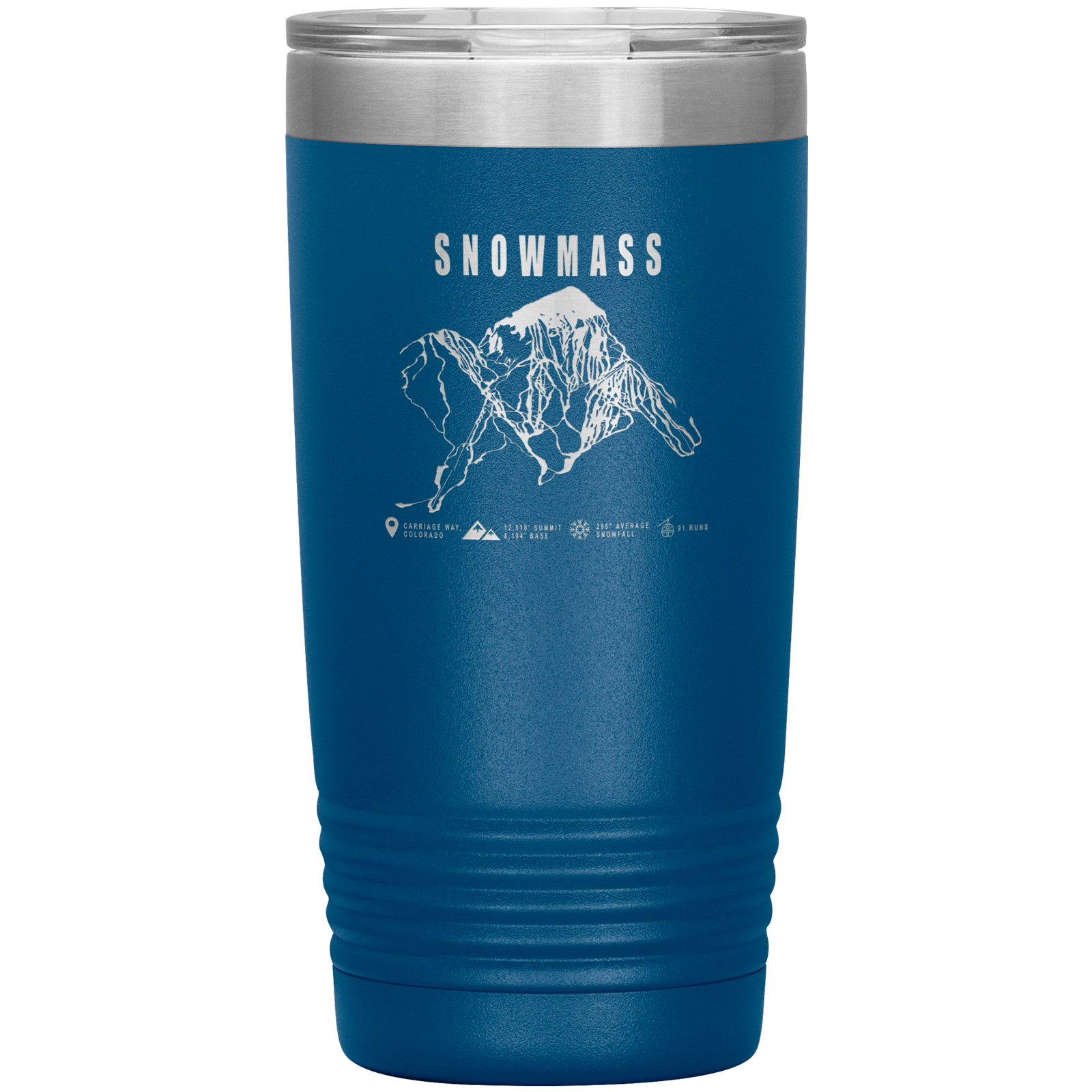 Snowmass Colorado Ski Trail Map 20oz Tumbler - Powderaddicts