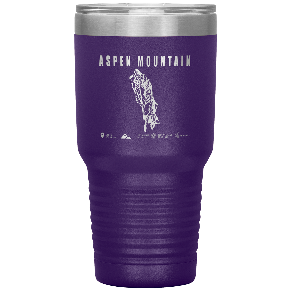 Aspen Mountain Colorado Ski Trail Map 30oz Tumbler - Powderaddicts