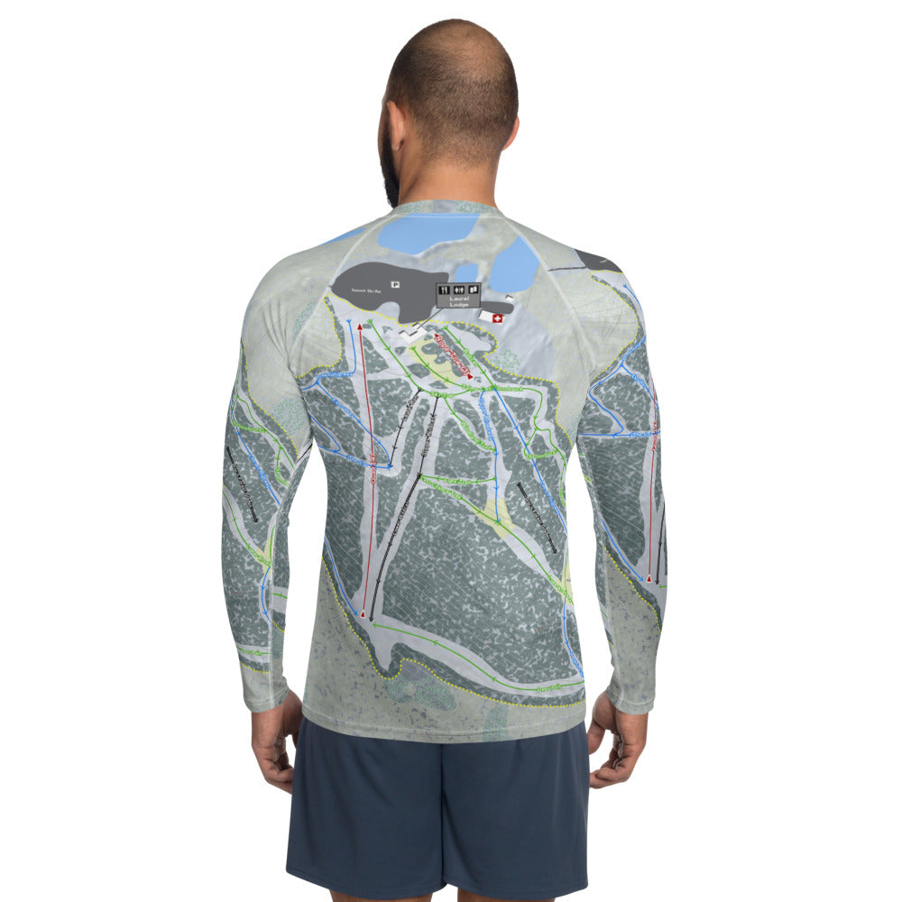 Laurel Mountain, Pennsylvania Ski Trail Map Men's Base Layer Top - Powderaddicts