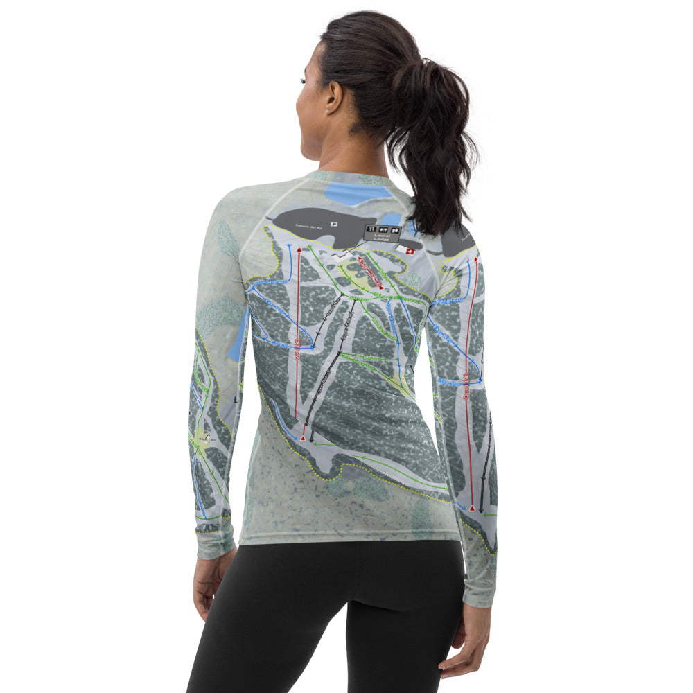 Laurel Mountain, Pennsylvania Ski Trail Map Women&#39;s Base Layer Top - Powderaddicts