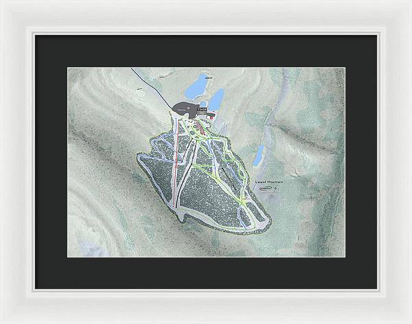 Laurel Mountain Ski Trail Map - Framed Print - Powderaddicts