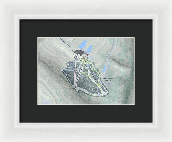 Laurel Mountain Ski Trail Map - Framed Print - Powderaddicts
