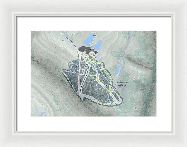 Laurel Mountain Ski Trail Map - Framed Print - Powderaddicts