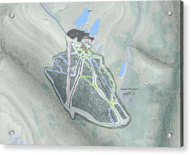 Laurel Mountain Ski Trail Map - Acrylic Print - Powderaddicts