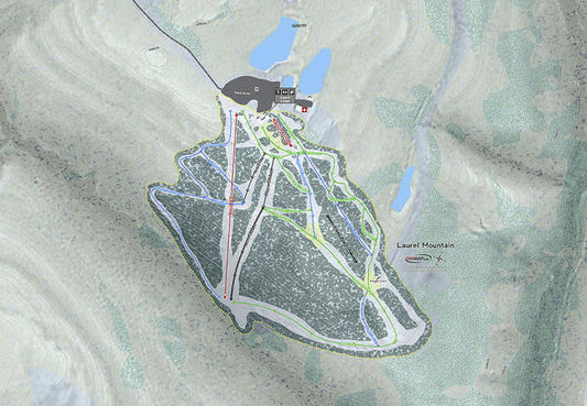 Laurel Mountain Ski Trail Map - Art Print - Powderaddicts