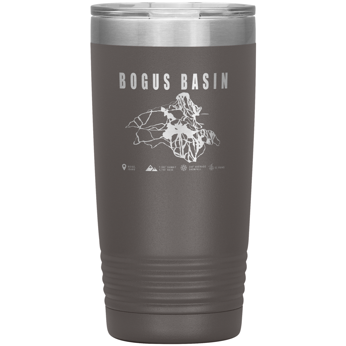 Bogus Basin Idaho Ski Trail Map 20oz Tumbler - Powderaddicts
