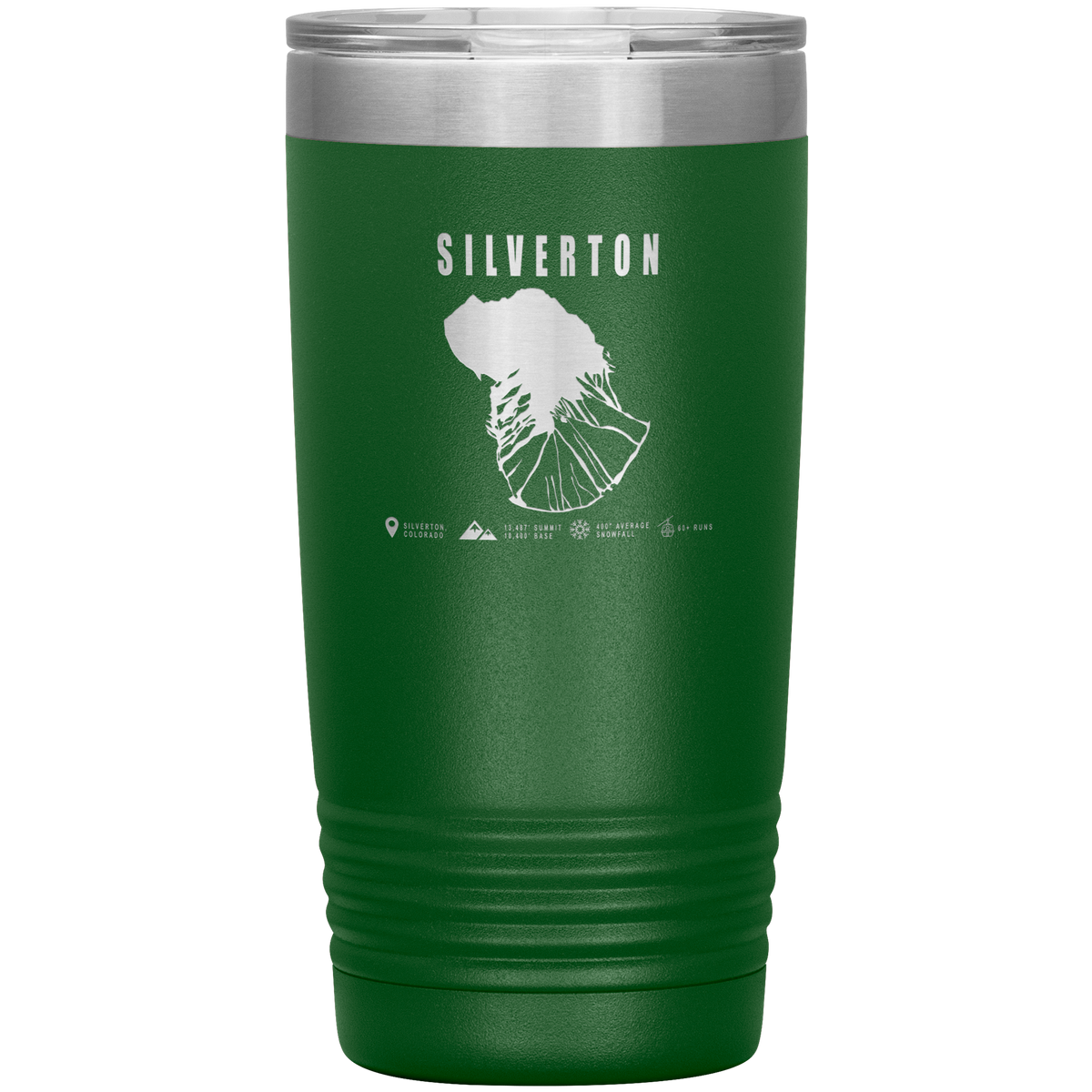 Silverton Colorado Ski Trail Map 20oz Tumbler - Powderaddicts