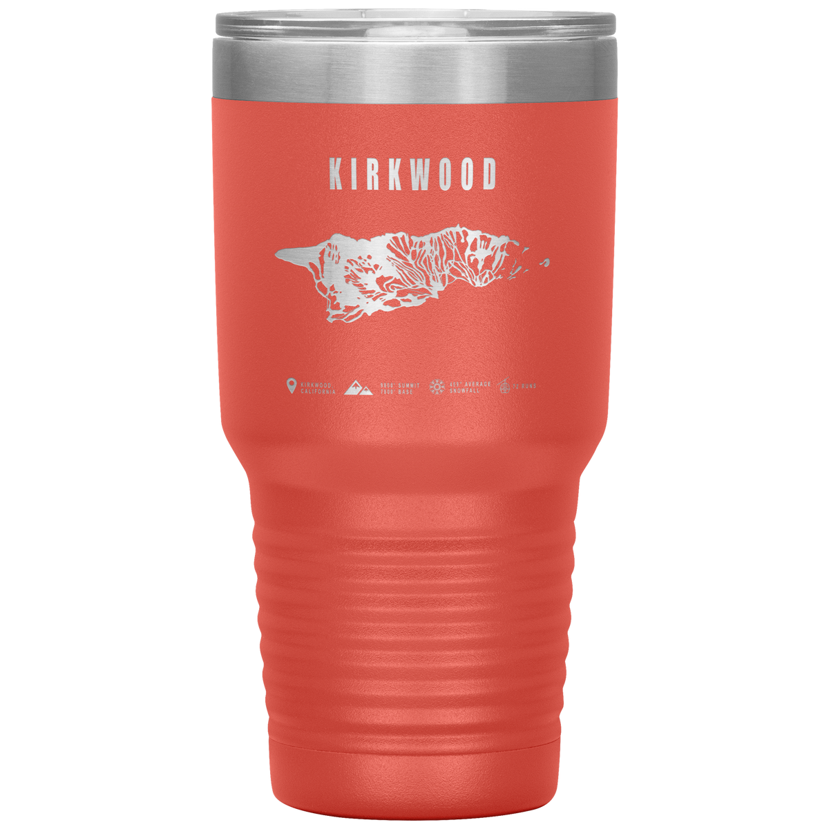 Kirkwood, California Ski Trail Map 30oz Tumbler - Powderaddicts