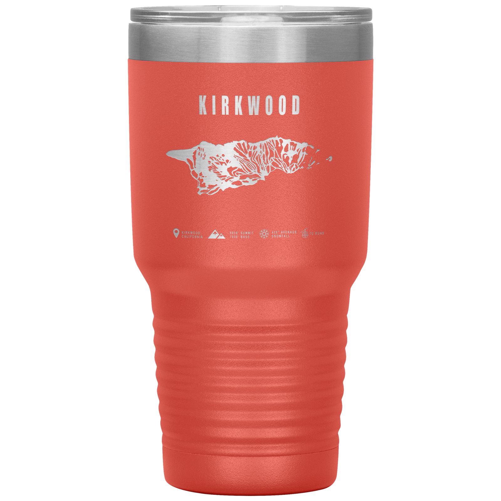 Kirkwood, California Ski Trail Map 30oz Tumbler - Powderaddicts