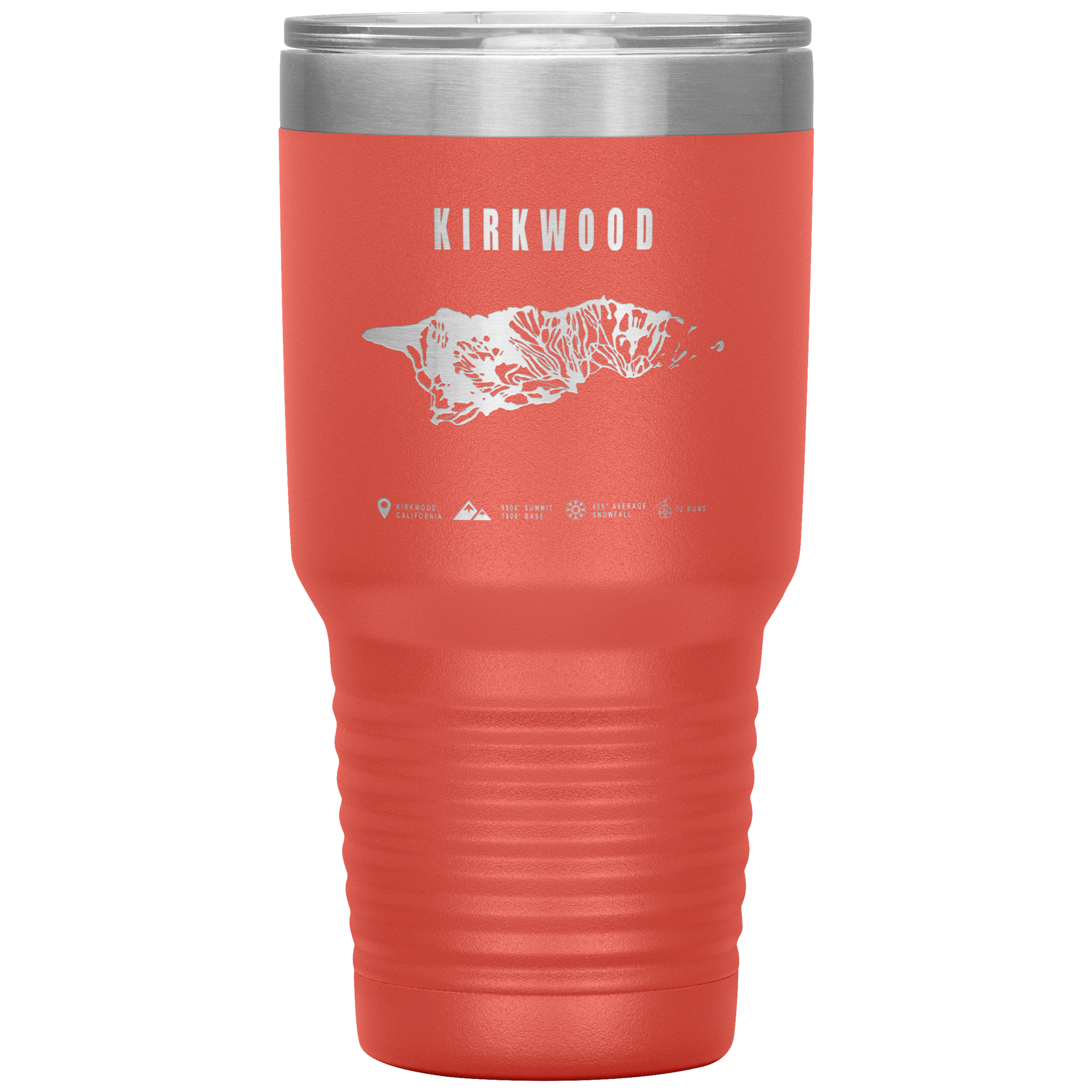 Kirkwood, California Ski Trail Map 30oz Tumbler - Powderaddicts