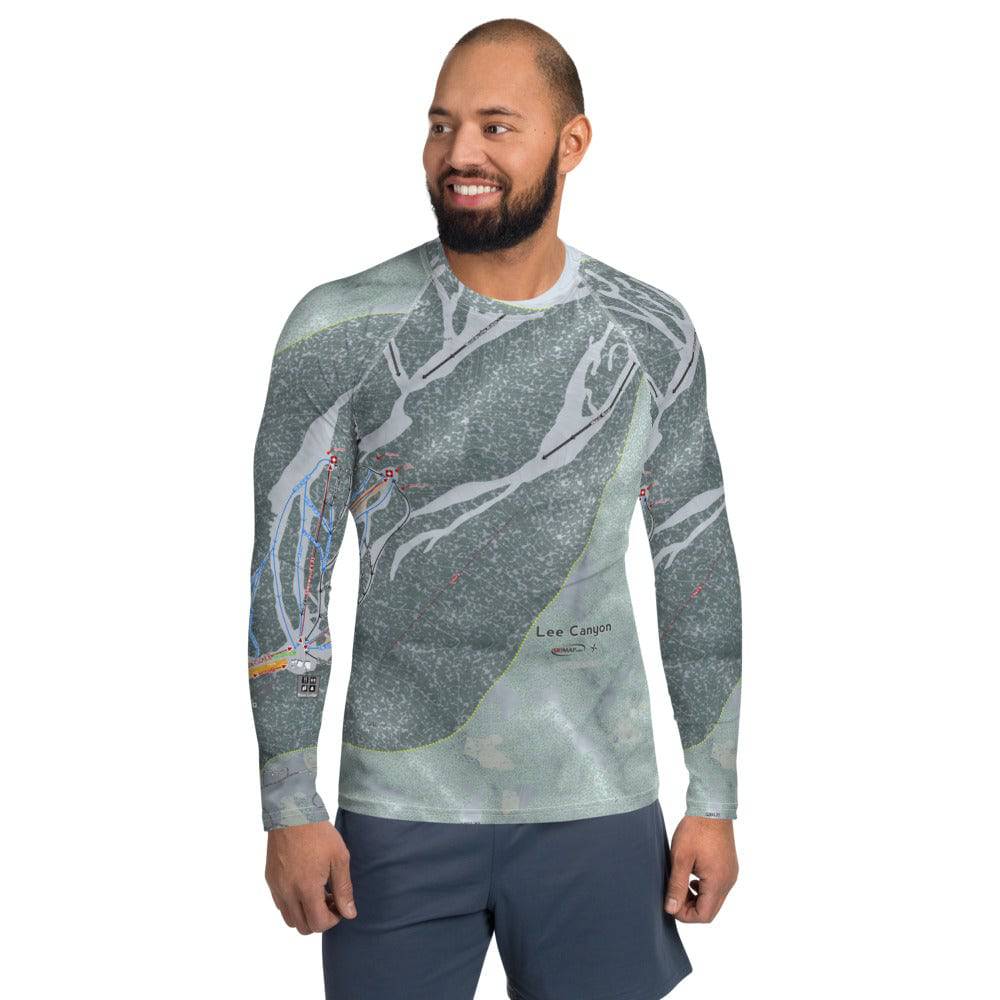Lee Canyon, Nevada Ski Trail Map Men's Base Layer Top - Powderaddicts