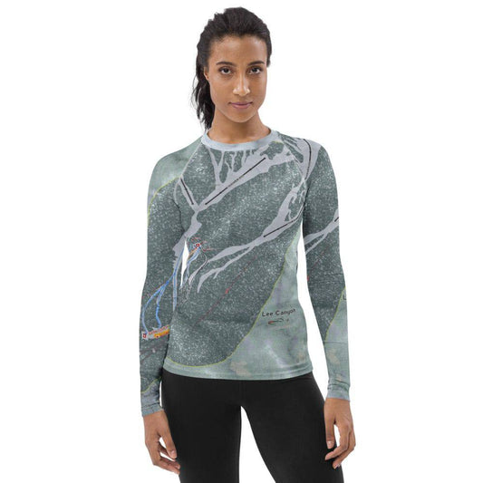 Lee Canyon, Nevada Ski Trail Map Women's Base Layer Top - Powderaddicts