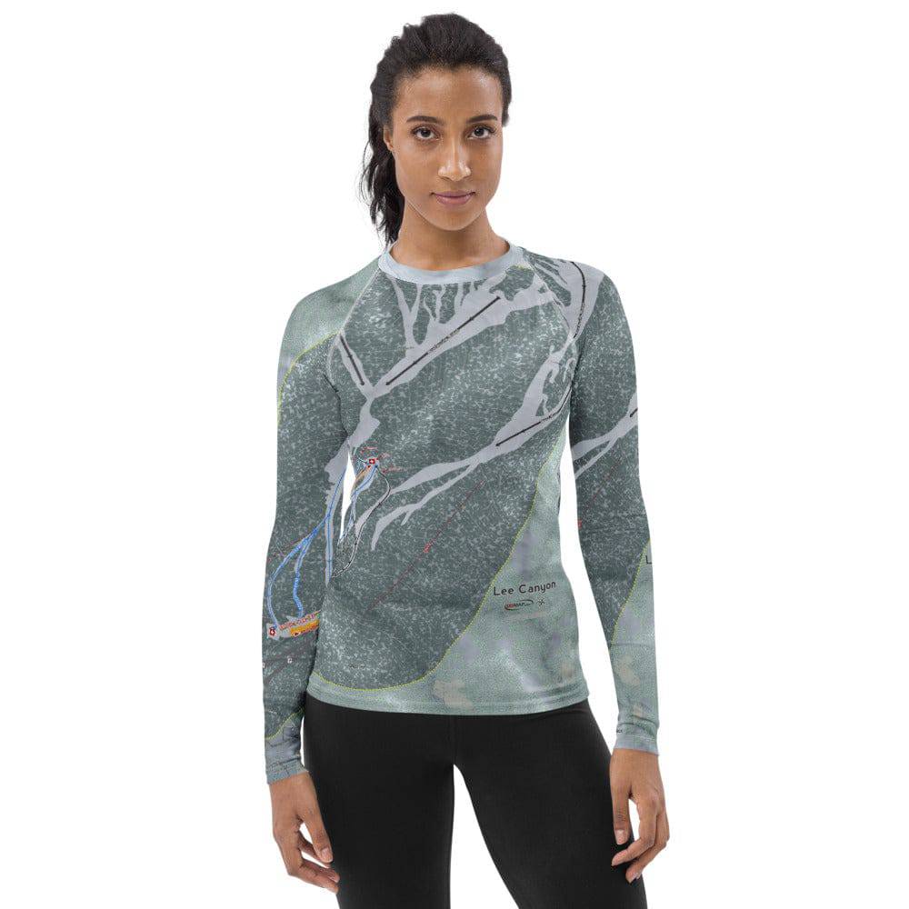 Lee Canyon, Nevada Ski Trail Map Women's Base Layer Top - Powderaddicts