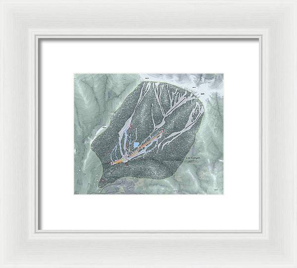 Lee Canyon Ski Trail Map - Framed Print - Powderaddicts