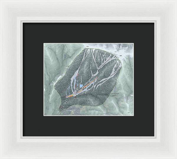 Lee Canyon Ski Trail Map - Framed Print - Powderaddicts