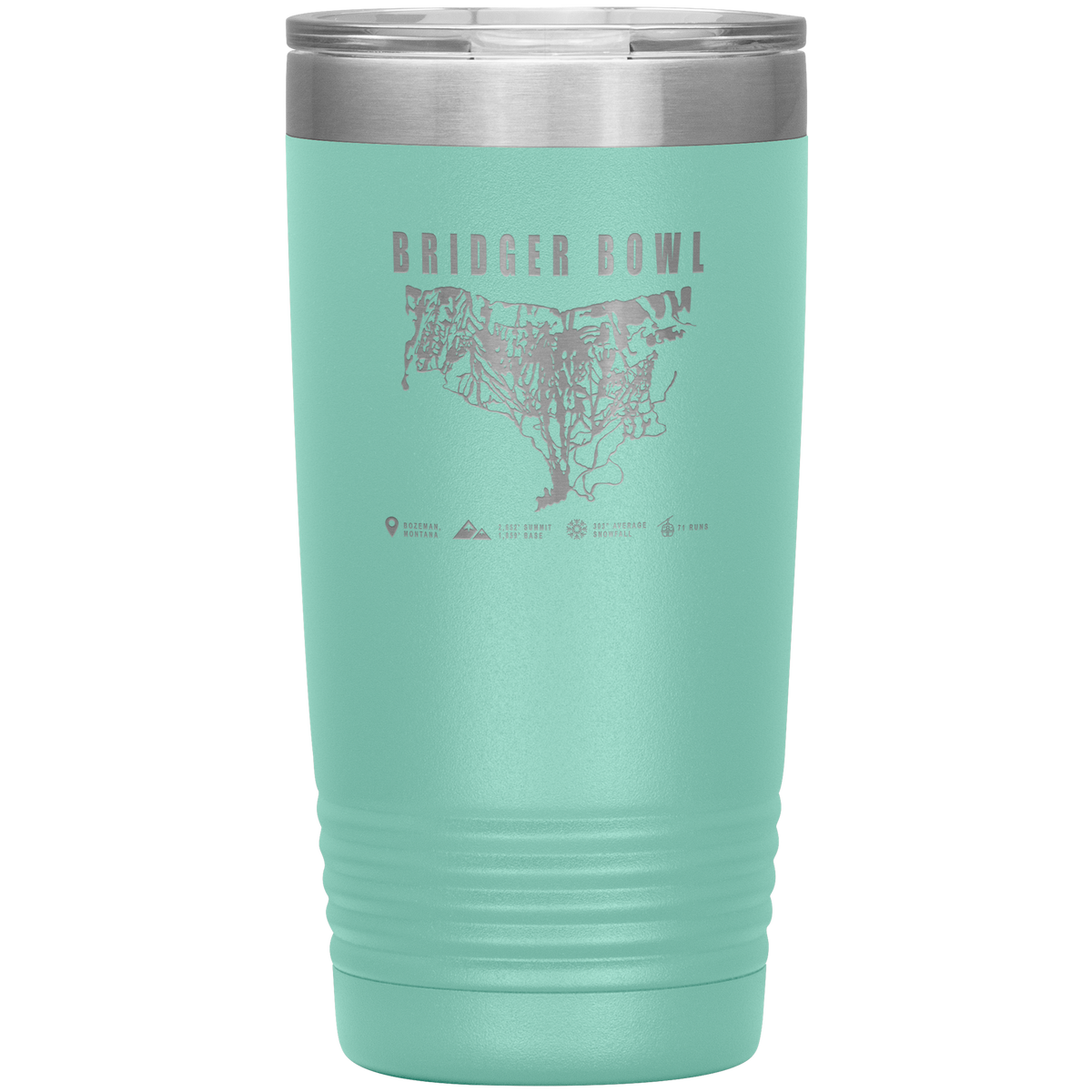 Bridger Bowl Montana Ski Trail Map 20oz Tumbler - Powderaddicts