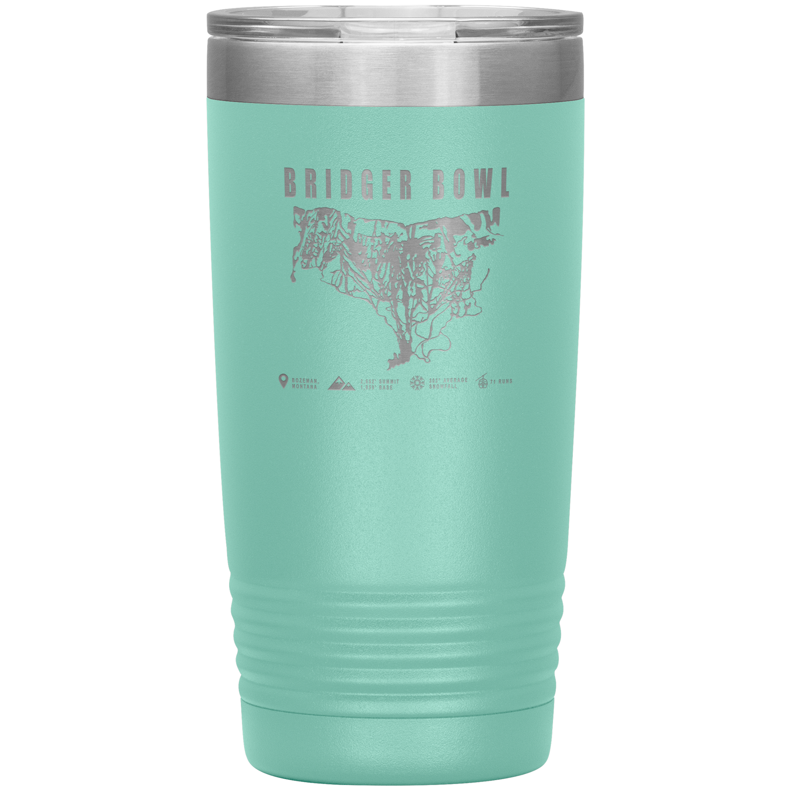 Bridger Bowl Montana Ski Trail Map 20oz Tumbler - Powderaddicts