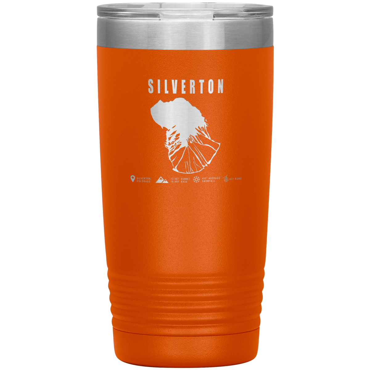 Silverton Colorado Ski Trail Map 20oz Tumbler - Powderaddicts