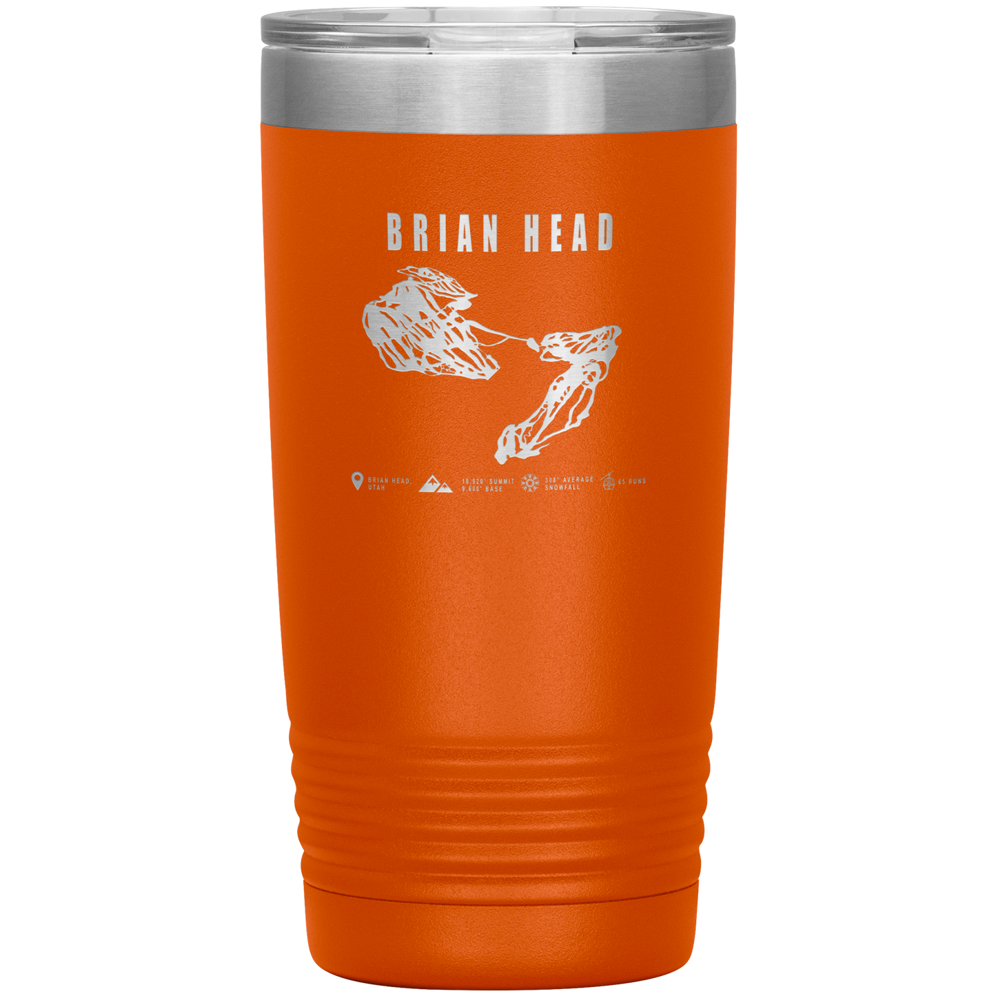 Brian Head,Utah Ski Trail Map 20oz Tumbler - Powderaddicts