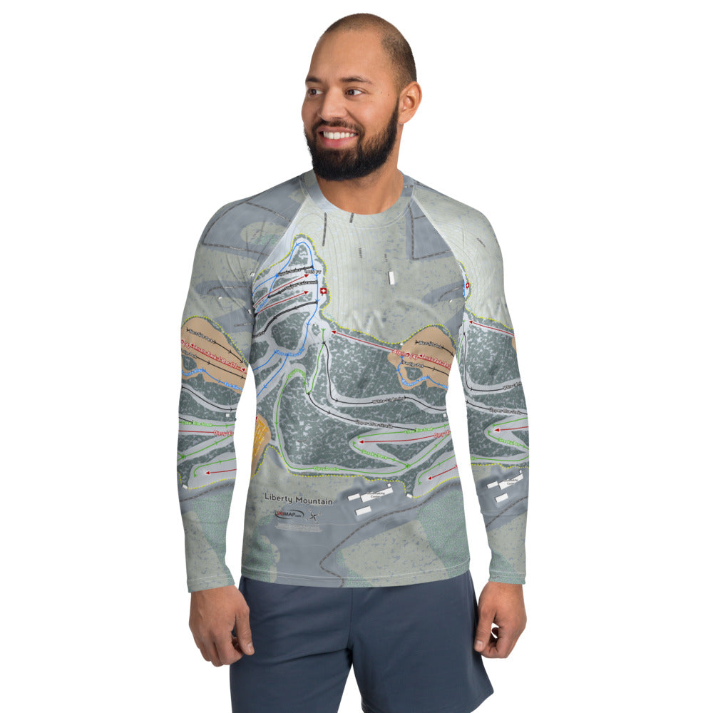 Liberty Mountain, Pennsylvania Ski Trail Map Men's Base Layer Top