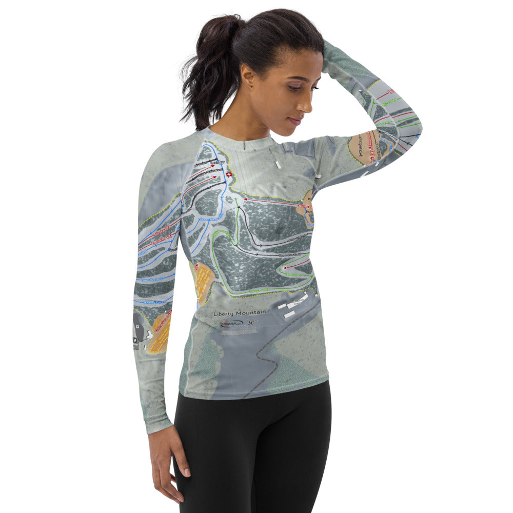 Liberty Mountain, Pennsylvania Ski Trail Map Women's Base Layer Top - Powderaddicts