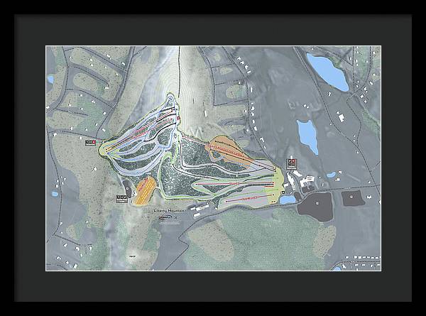 Liberty Mountain Ski Trail Map - Framed Print - Powderaddicts