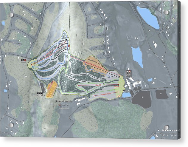 Liberty Mountain Ski Trail Map - Acrylic Print - Powderaddicts
