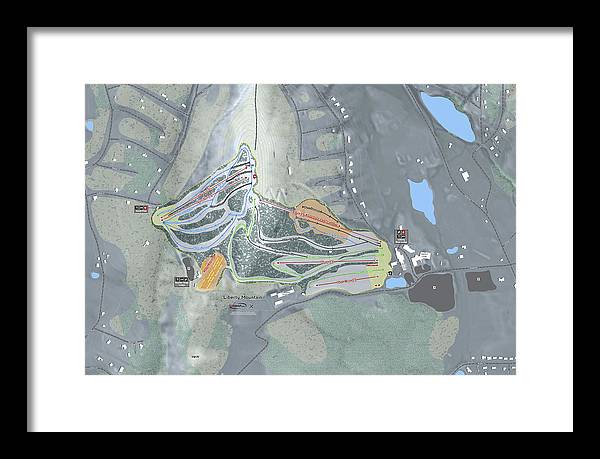 Liberty Mountain Ski Trail Map - Framed Print - Powderaddicts