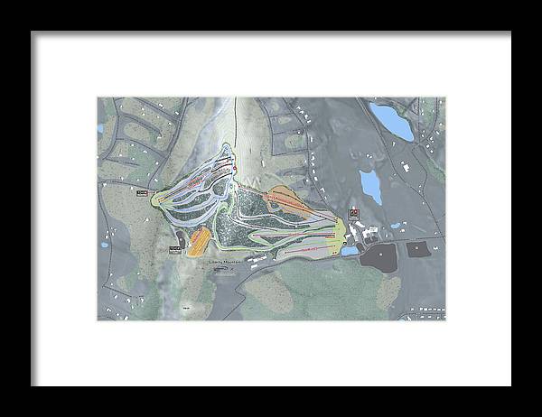 Liberty Mountain Ski Trail Map - Framed Print - Powderaddicts