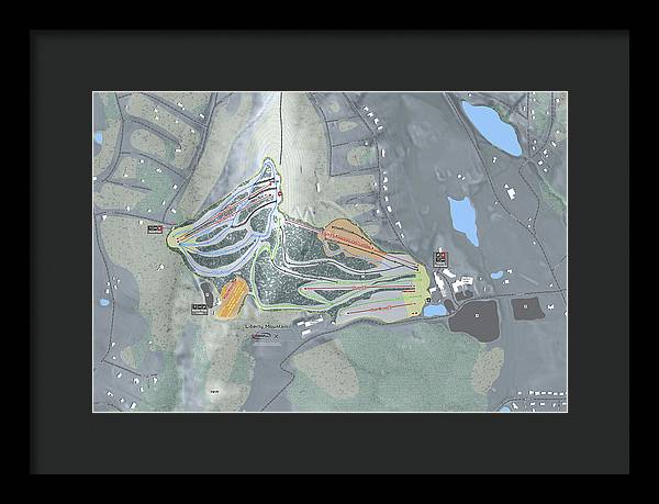 Liberty Mountain Ski Trail Map - Framed Print - Powderaddicts
