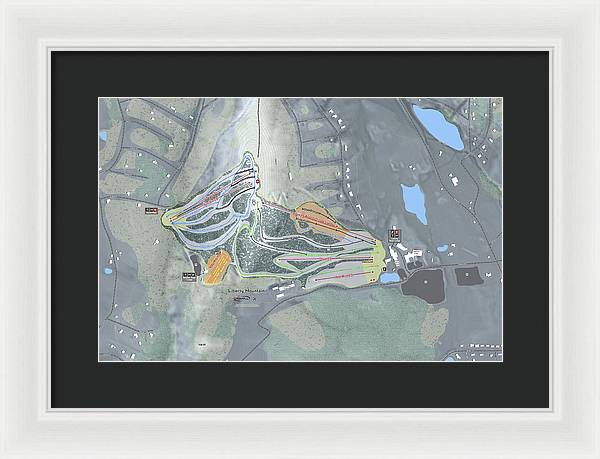 Liberty Mountain Ski Trail Map - Framed Print - Powderaddicts