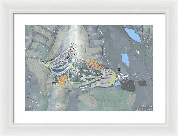 Liberty Mountain Ski Trail Map - Framed Print - Powderaddicts