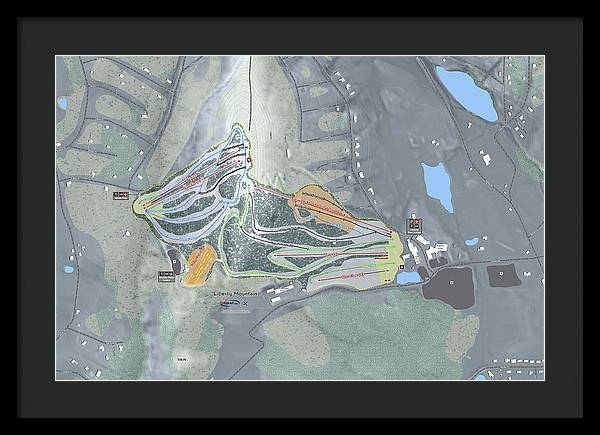 Liberty Mountain Ski Trail Map - Framed Print - Powderaddicts