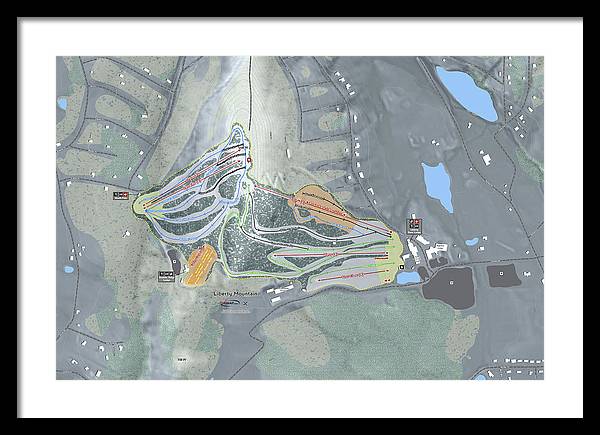 Liberty Mountain Ski Trail Map - Framed Print - Powderaddicts