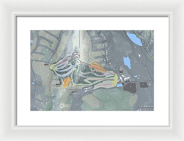 Liberty Mountain Ski Trail Map - Framed Print - Powderaddicts