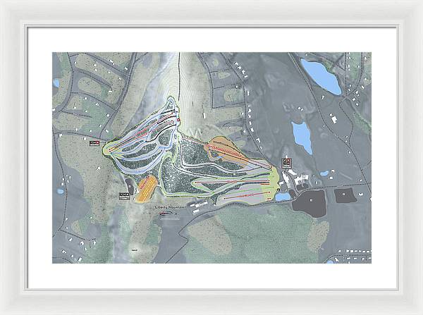 Liberty Mountain Ski Trail Map - Framed Print - Powderaddicts