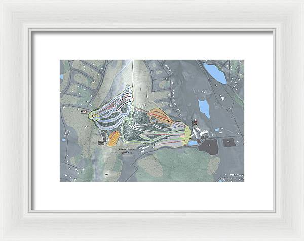 Liberty Mountain Ski Trail Map - Framed Print - Powderaddicts
