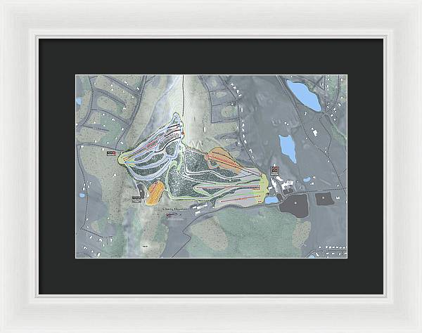Liberty Mountain Ski Trail Map - Framed Print - Powderaddicts